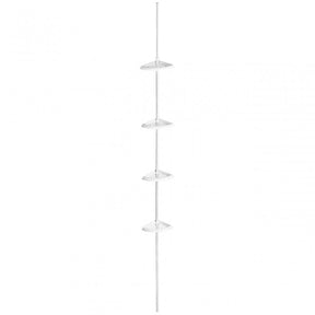 White Ps 4 Tier Corner Shelf Unit