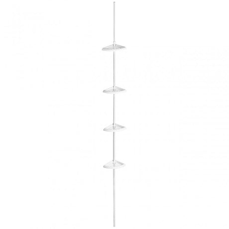 White Ps 4 Tier Corner Shelf Unit