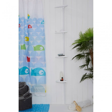 White Ps 4 Tier Corner Shelf Unit