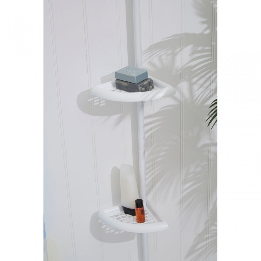 White Ps 4 Tier Corner Shelf Unit