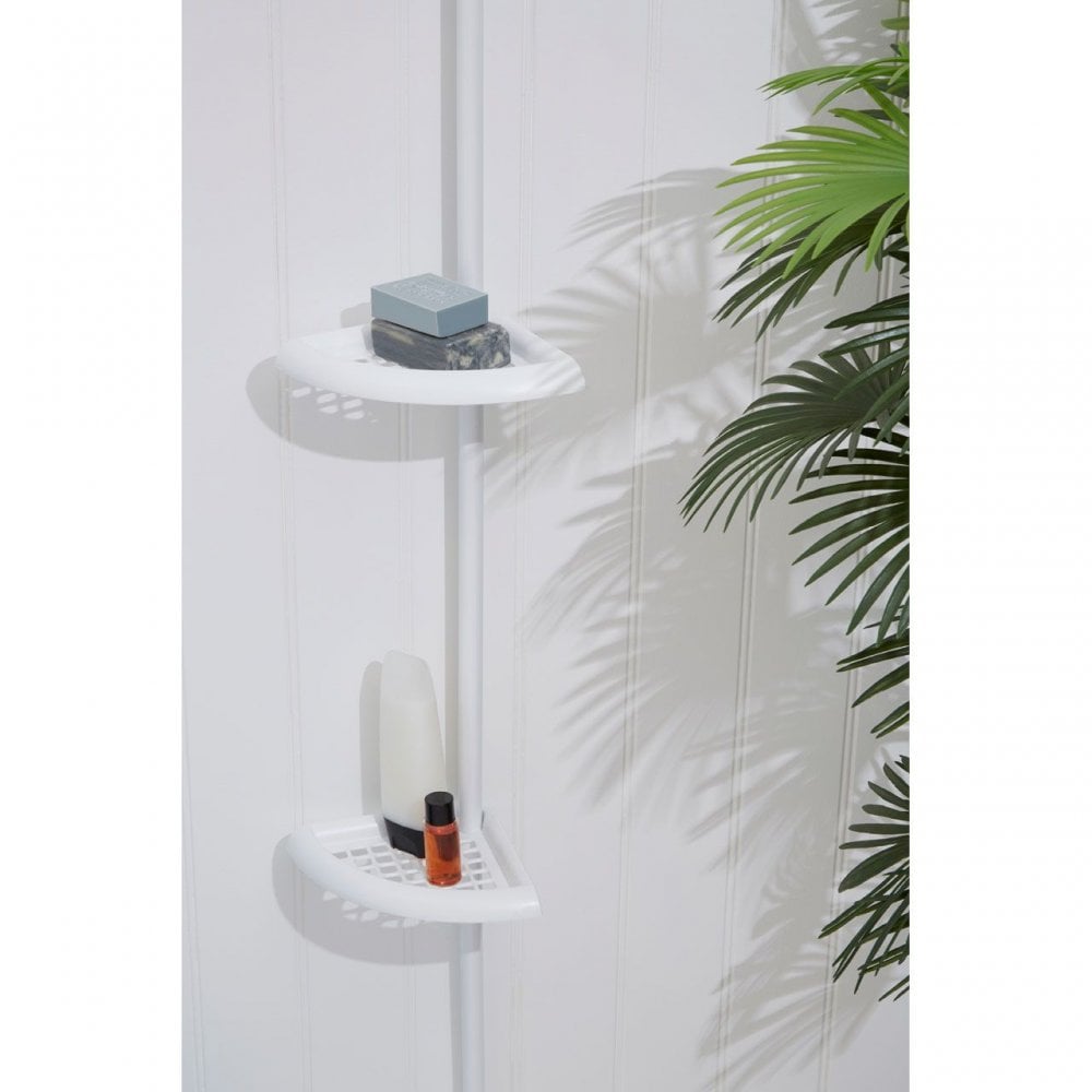 White Ps 4 Tier Corner Shelf Unit