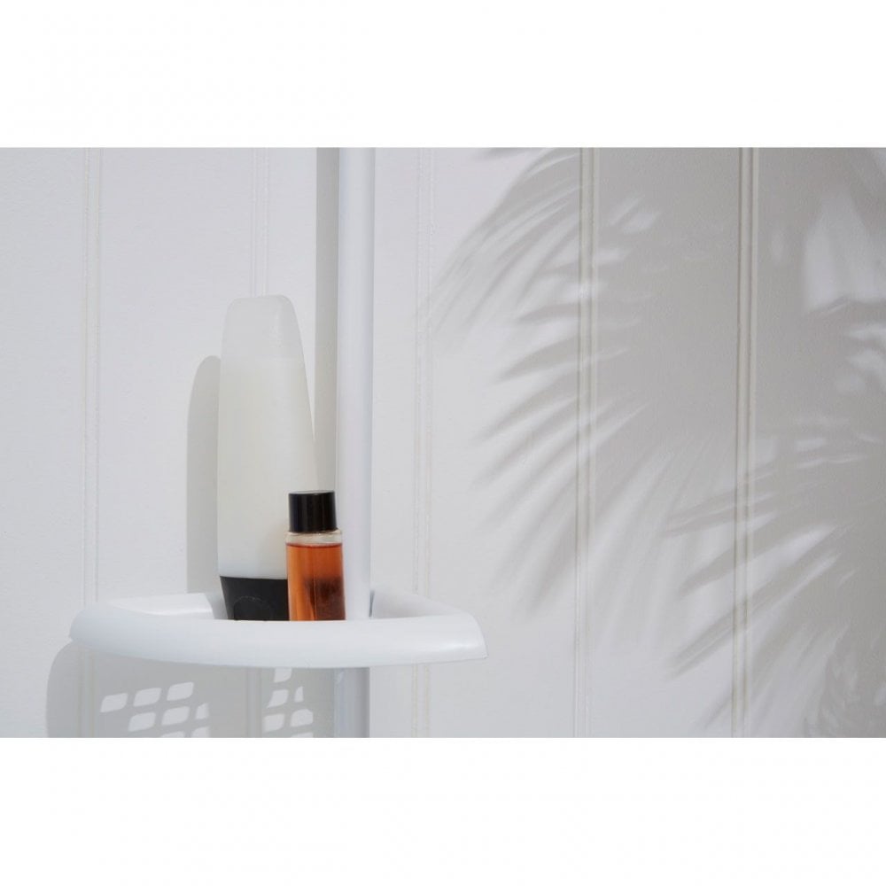 White Ps 4 Tier Corner Shelf Unit