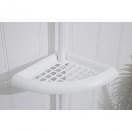 White Ps 4 Tier Corner Shelf Unit