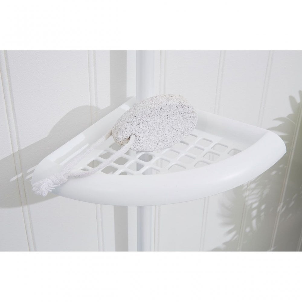 White Ps 4 Tier Corner Shelf Unit