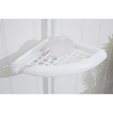 White Ps 4 Tier Corner Shelf Unit