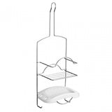 2 Tier White Soap Dish Shower Caddy
