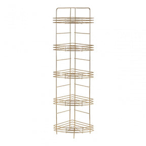 5 Tier Gold Finish Corner Storage Rack