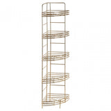 5 Tier Gold Finish Corner Storage Rack