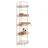 5 Tier Gold Finish Corner Storage Rack