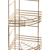 5 Tier Gold Finish Corner Storage Rack