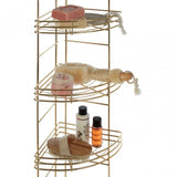 5 Tier Gold Finish Corner Storage Rack