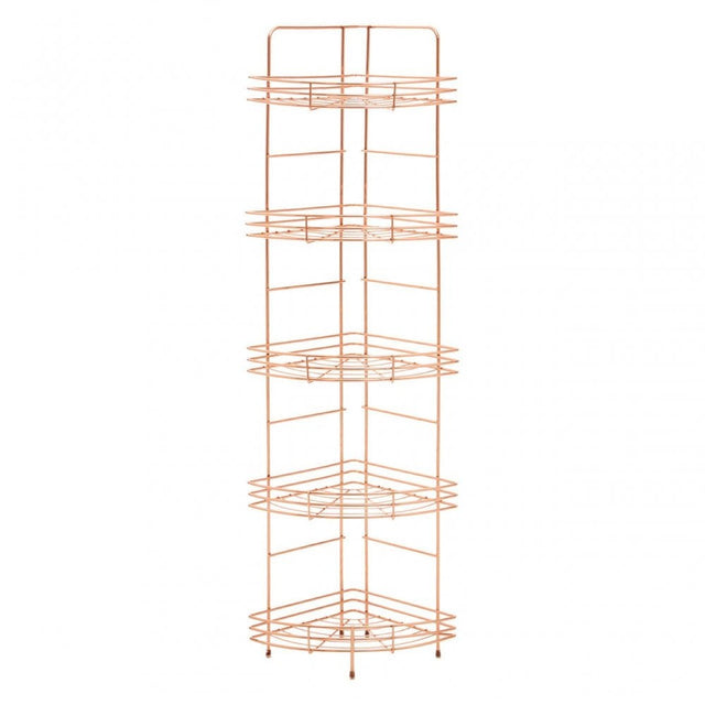 5 Tier Copper Finish Corner Storage Rack