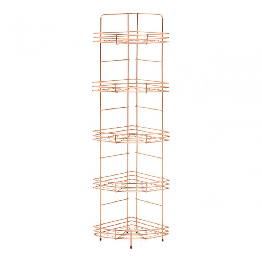 5 Tier Copper Finish Corner Storage Rack