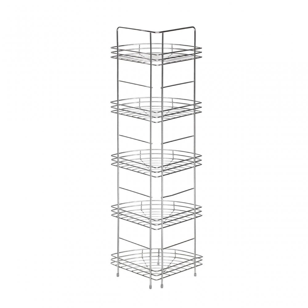 5 Tier Chrome Corner Storage Rack