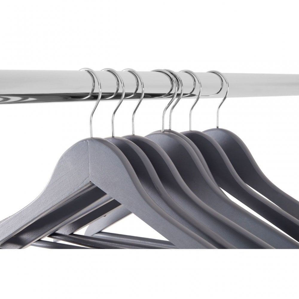 Matte Grey Clothes Hangers - Set Of 20
