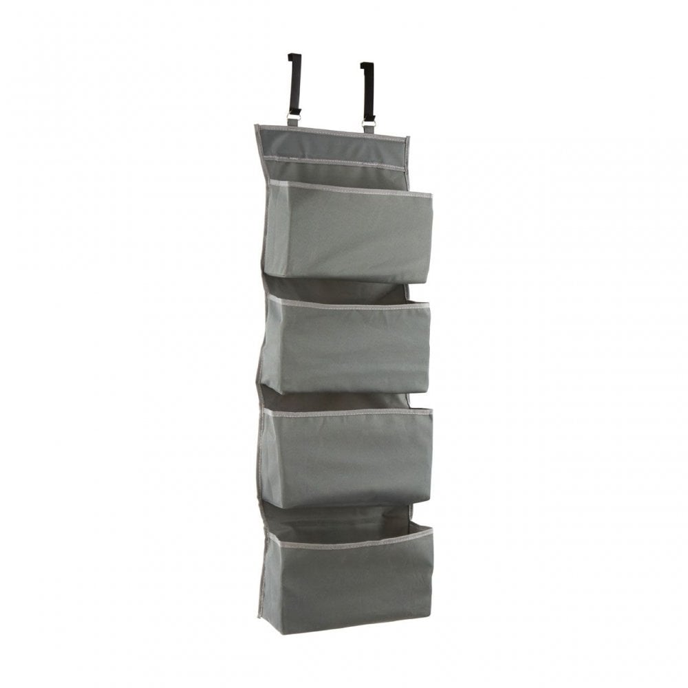 Grey Polyester Over Door Hanging Organiser