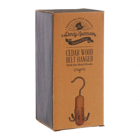 Cedar Wood 6 Hook Tie And Belt Hanger