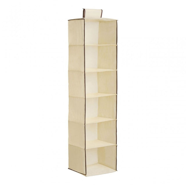 6 Section Cream Hanging Garment Organiser