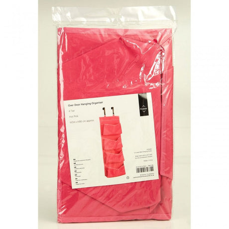 Over Door Hot Pink 4 Tier Hanging Organiser