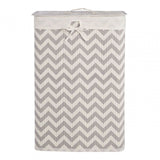 Kankyo White And Grey Chevron Laundry Hamper