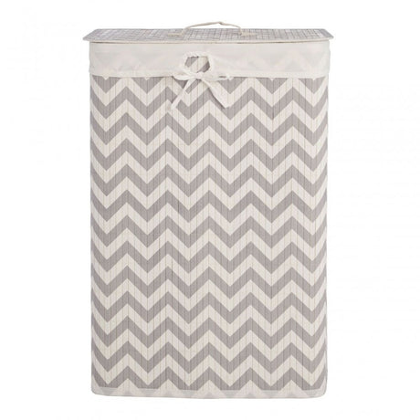 Kankyo White And Grey Chevron Laundry Hamper