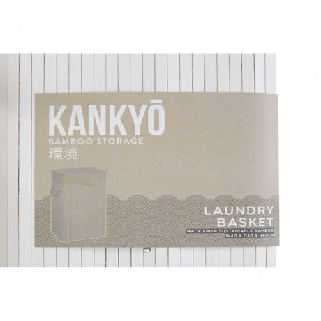 Kankyo White Bamboo Laundry Hamper
