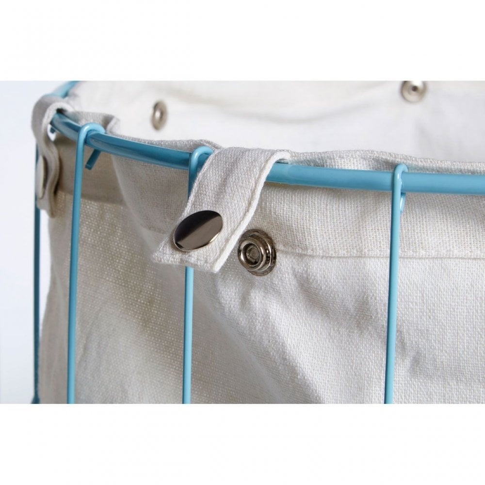 Round Blue Wire Laundry Baskets - Set Of 2
