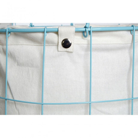Round Blue Wire Laundry Baskets - Set Of 2