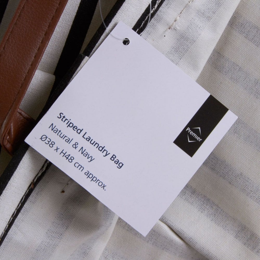 Stripe Black And Natural Laundry Bag