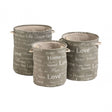 Canvas Round Laundry Hampers - Set Of 3