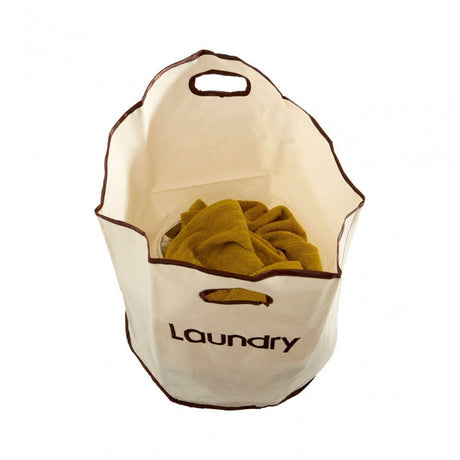 Beige Polyester Laundry Bag