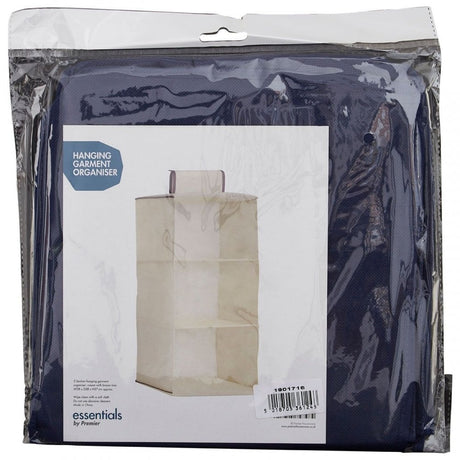 3 Sections Blue Hanging Garment Organiser