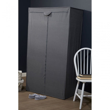 Grey And White Fabric Wardrobe With Shelf