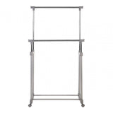 Clothes Hanging Double Rail With Wheels