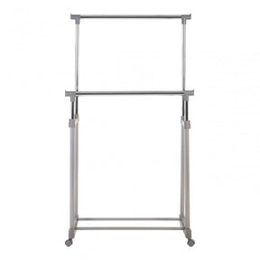 Clothes Hanging Double Rail With Wheels
