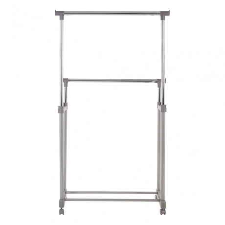 Clothes Hanging Double Rail With Wheels
