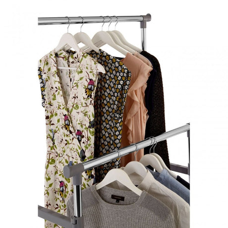 Clothes Hanging Double Rail With Wheels