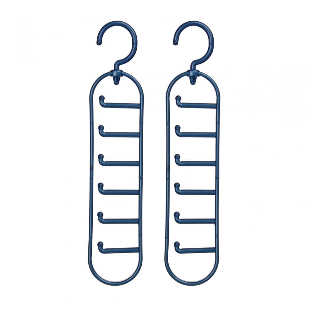 Indigo Plastic Tie Organiser - Set Of 2