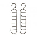 Grey Plastic Tie Organiser - Set Of 2