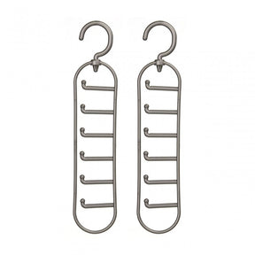 Grey Plastic Tie Organiser - Set Of 2