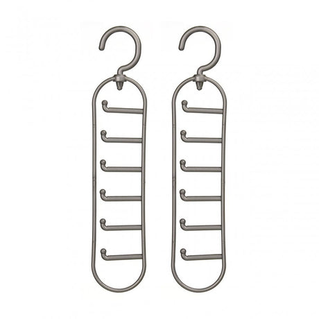 Grey Plastic Tie Organiser - Set Of 2