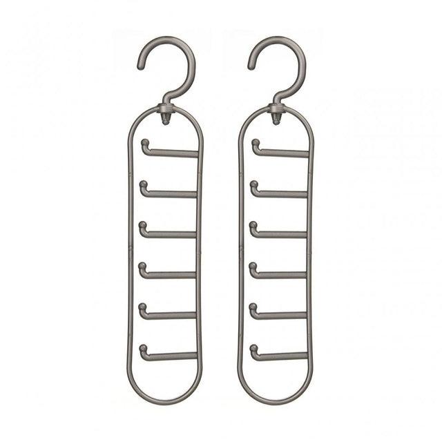 Grey Plastic Tie Organiser - Set Of 2