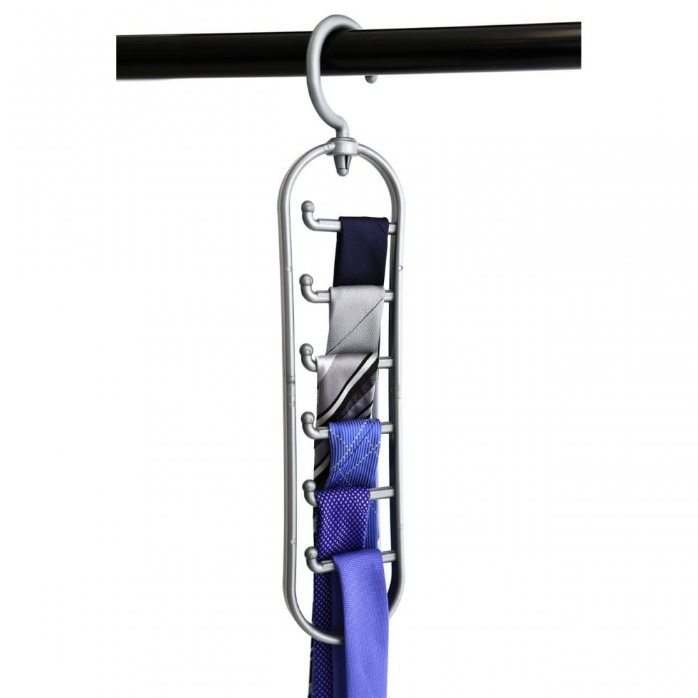 Grey Plastic Tie Organiser - Set Of 2