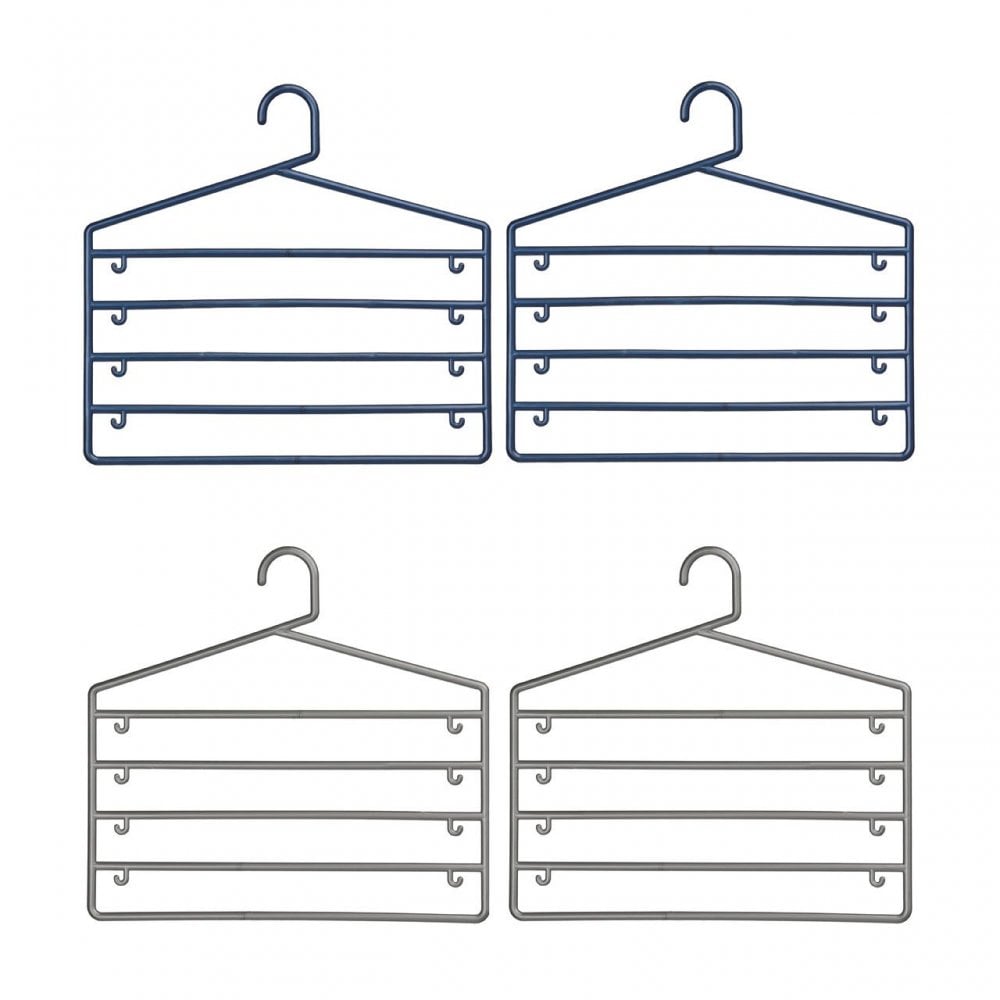 Indigo Plastic Trouser Organiser - Set Of 2