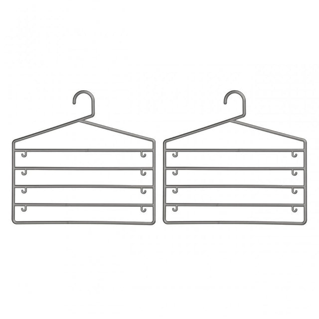 Grey Plastic Trouser Organiser - Set Of 2