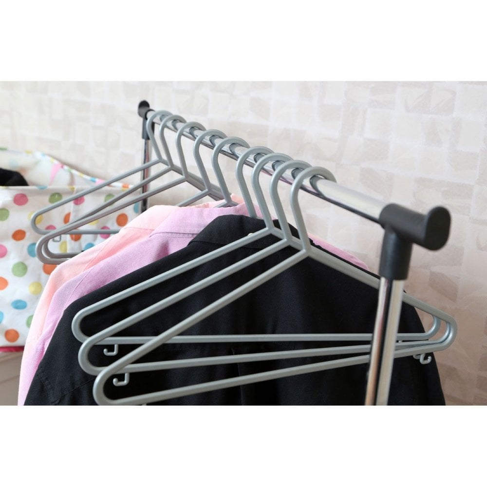 Grey Plastic Adult Hangers - Set Of 10