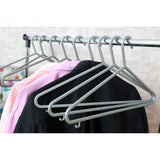 Grey Plastic Adult Hangers - Set Of 10