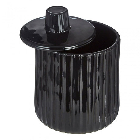 Ticino Brittany Black Glass Storage Jar