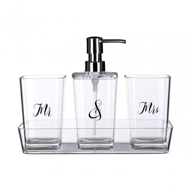 Mr & Mrs Bath Set - Set Of 4