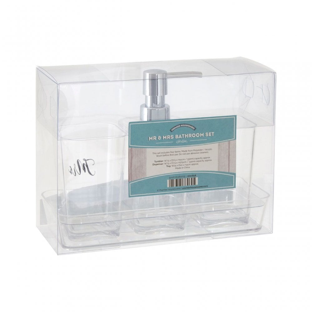 Mr & Mrs Bath Set - Set Of 4